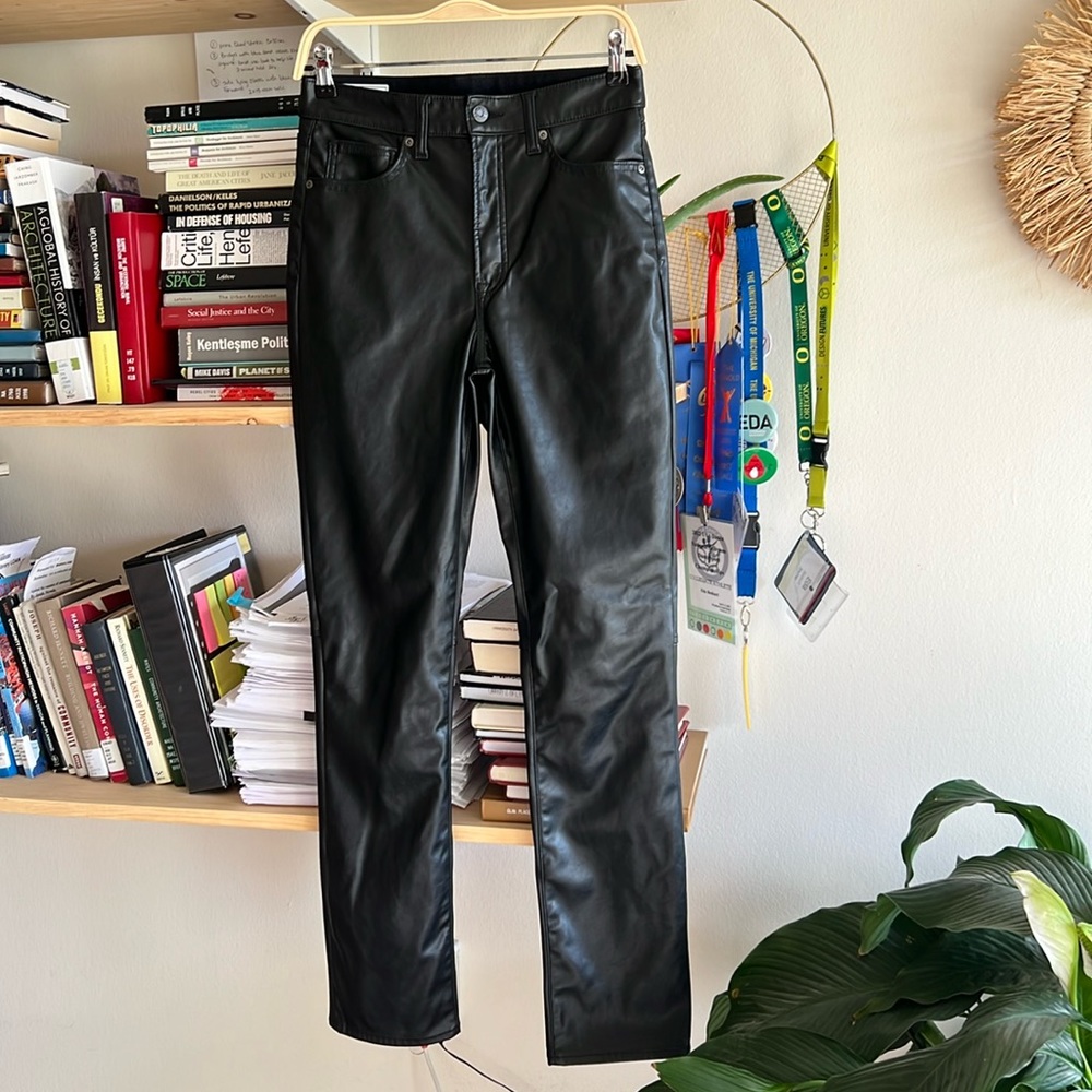 GAP Vintage Slim High Rise Leather Pants